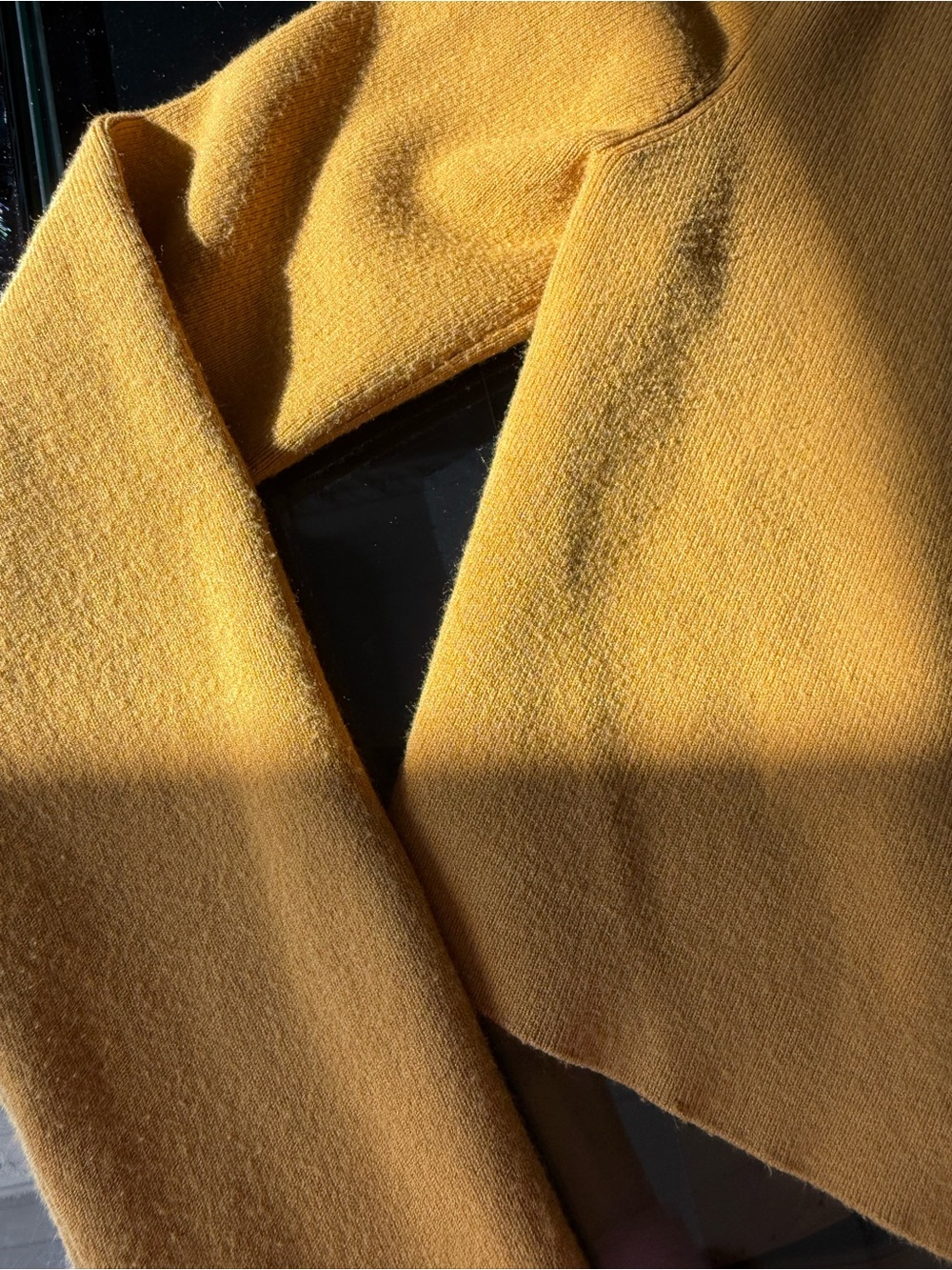Sunday Best Cropped Mustard Yellow Button Cardigan - Picture 3 of 4